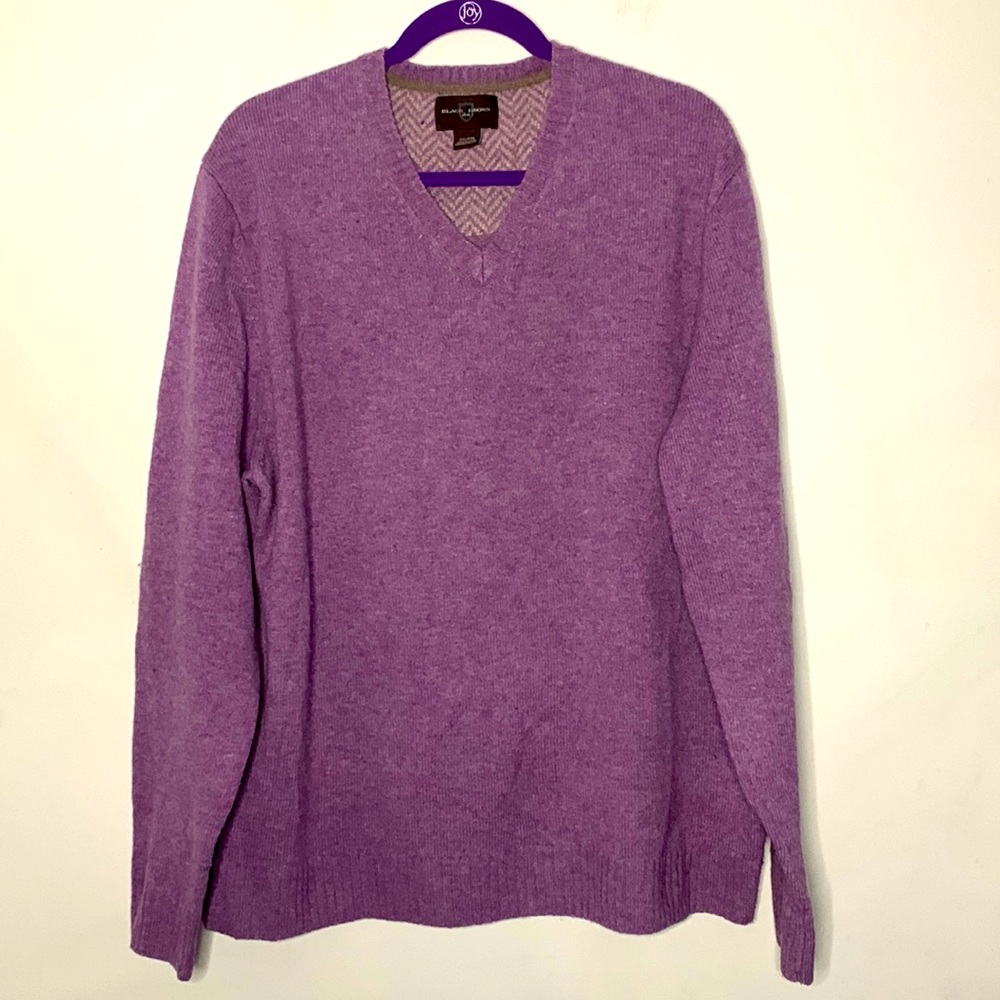 Black Brown Violet V-Neck Sweater
